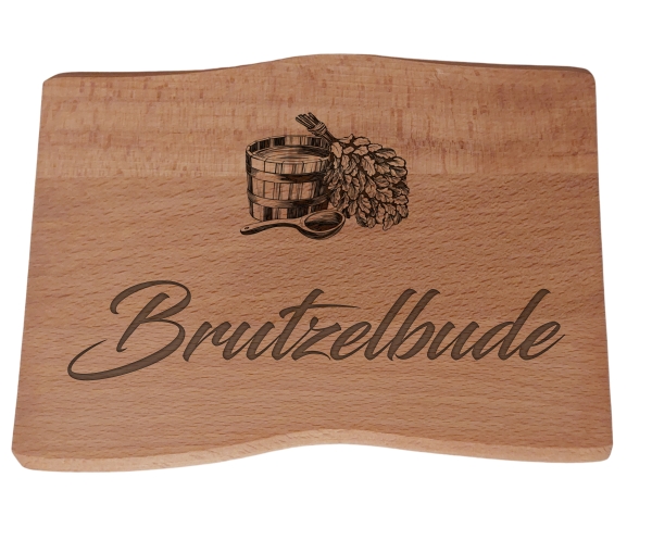 Saunaschild Brutzelbude Holz 230x150